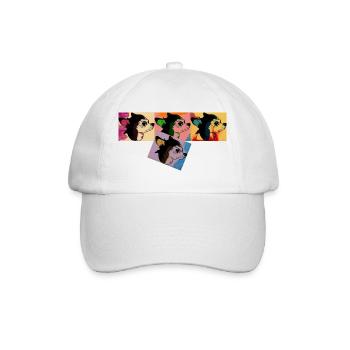 Colorful Pop Art Style Canine Portrait - Baseball Cap - white/white - Front