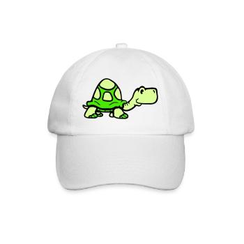 turtle cute smiling happy funny - Baseball Cap - white/white - Front