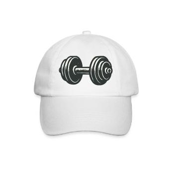 Dumbbell Strength Workout Graphic - Baseball Cap - white/white - Front