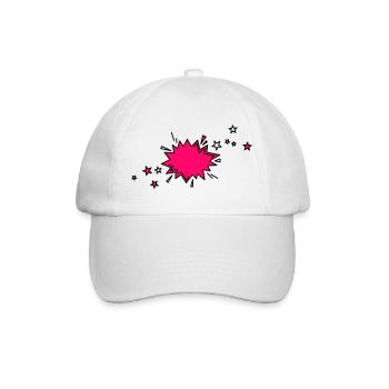 Comic Element in schwarz und pink - Baseballkappe - Weiß/Weiß - Vorne