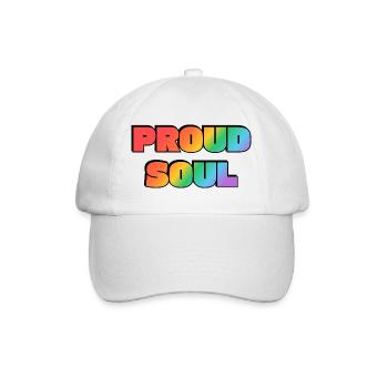 Proud Soul Arc-en-ciel Typographie Audacieuse Fierté Gay - Casquette classique - blanc/blanc - Devant