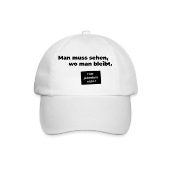 sehen wo man bleibt - Baseballkappe - Weiß/Weiß - Vorne