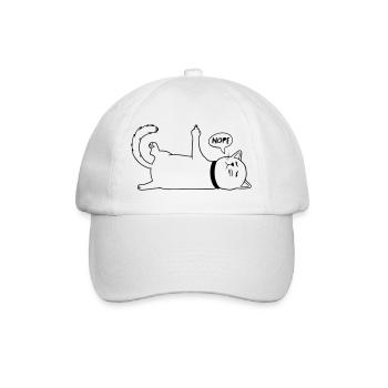 Faul Katze Katzenliebhaber Katzenbesitzer Spruch - Baseballkappe - Weiß/Weiß - Vorne