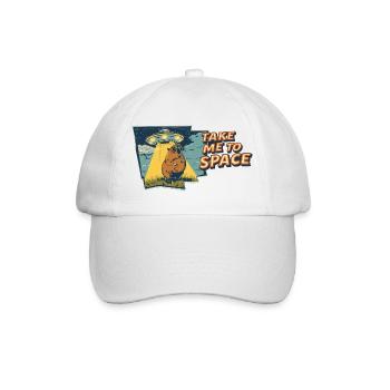 Take Me to Space Capybara UFO Pop Art - Baseball Cap - white/white - Front
