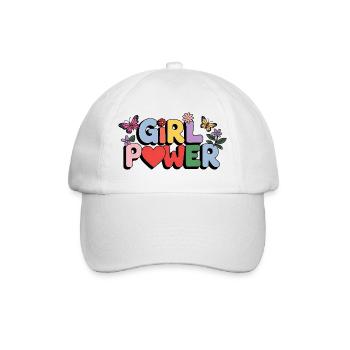 Girl Power Bloom Letters - Baseball Cap - white/white - Front