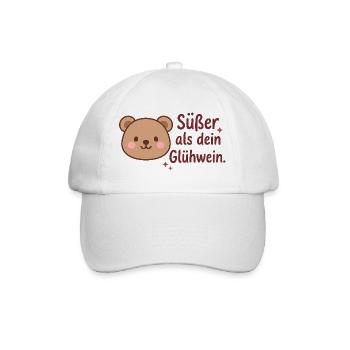 Süßer als dein Glühwein. - Baseballkappe - Weiß/Weiß - Vorne