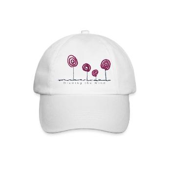 Drawing the Wind – Abstrakte Blumenkunst - Baseballkappe - Weiß/Weiß - Vorne