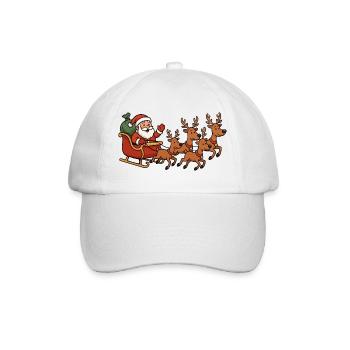 Traîneau de Noël avec des rennes - Casquette classique - blanc/blanc - Devant