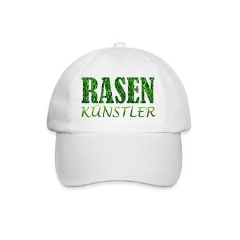 Rasenkünstler Fußballer Fußballtrainer Platzwart - Baseballkappe - Weiß/Weiß - Vorne