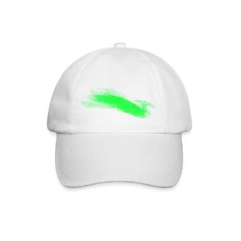 Green Brush Stroke Abstract - Baseball Cap - white/white - Front