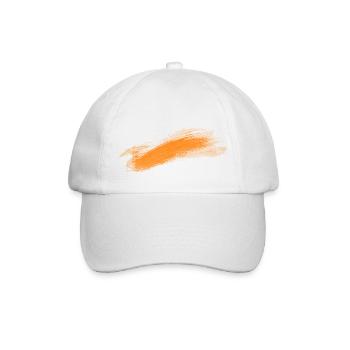 Orange color trail on black - Baseball Cap - white/white - Front