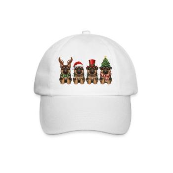Tabby Cat Vintage Christmas Lights - Baseball Cap - white/white - Front