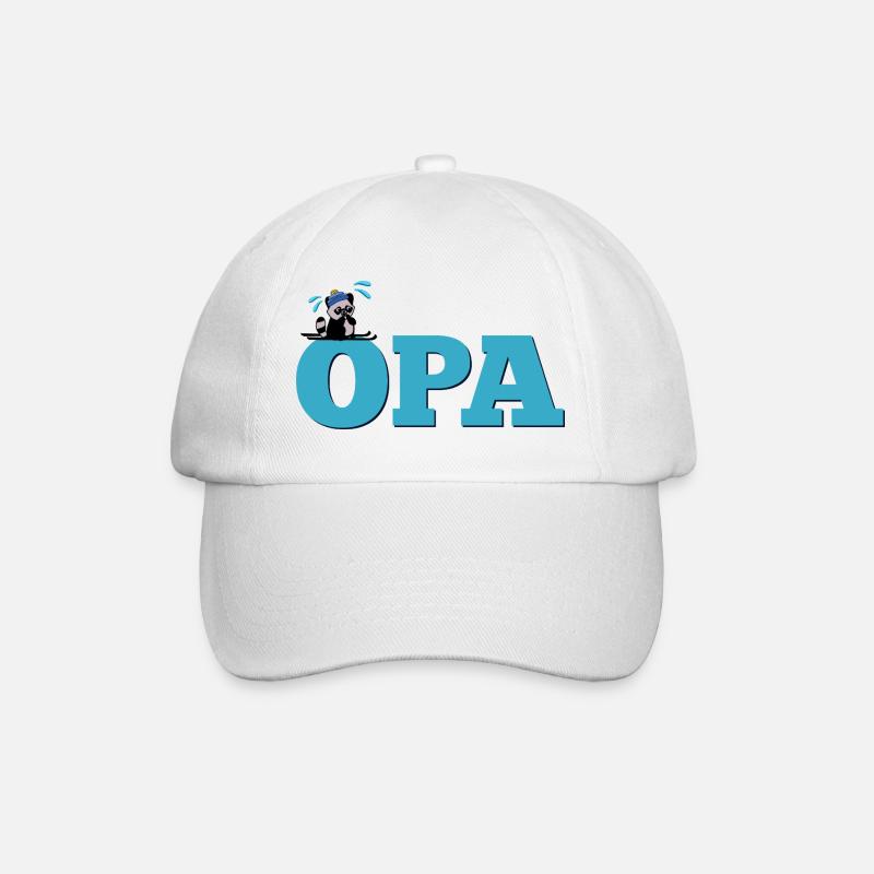 Skifahren Ski Opa - Baseballkappe - Weiß/Weiß