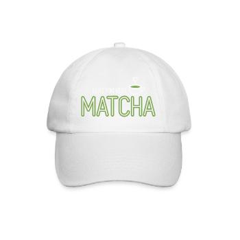 Matcha Tee Spruch Grüner Tee Like You Very Matcha - Baseballkappe - Weiß/Weiß - Vorne