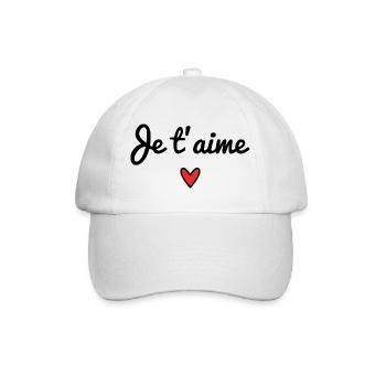 LIEBE. ICH LIEBE DICH. HERZ. ALLES GUTE ZUM GEBURTSTAG. - Baseballkappe - Weiß/Weiß - Vorne