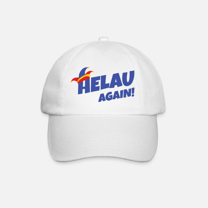 Helau again – Fasching Stil - Baseballkappe - Weiß/Weiß