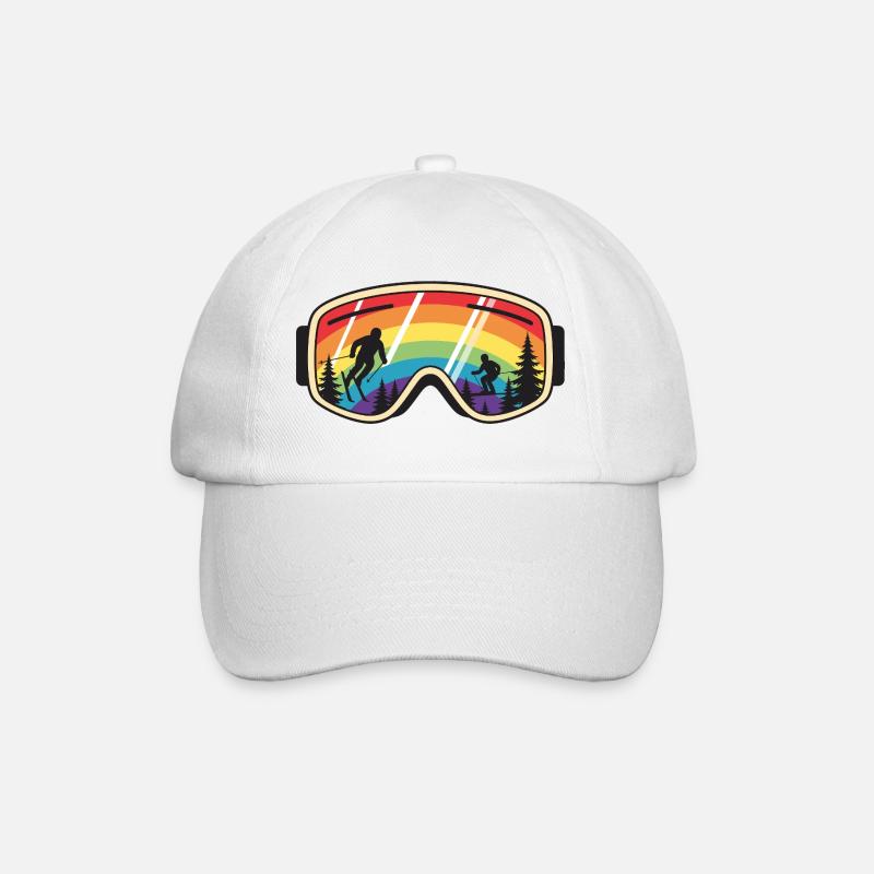 Skibrille Regenbogenberg - Baseballkappe - Weiß/Weiß