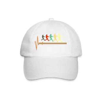Baseball Herzschlag EKG Puls Retro Batter Sports - Baseballkappe - Weiß/Weiß - Vorne