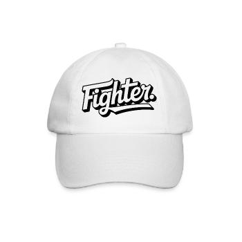fighter. Schriftzug Clean - Baseballkappe - Weiß/Weiß - Vorne