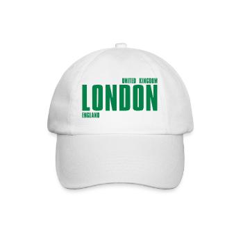 London – England Lyric Design - Baseballkappe - Weiß/Weiß - Vorne