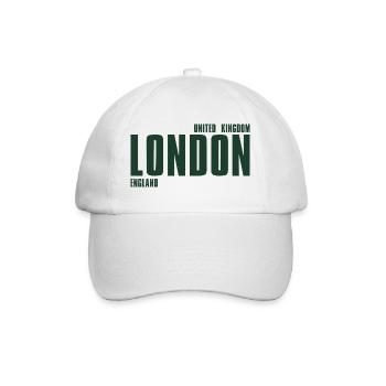 London Bold Block Typography - Baseball Cap - white/white - Front
