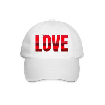Love in Red Stripe Design - Baseball Cap - white/white - Front