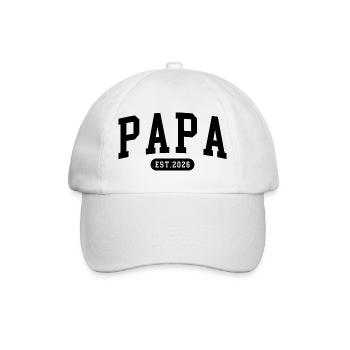 Dad Est 2026 New Dad Mama Schwangerschaft Vater 26 - Baseballkappe - Weiß/Weiß - Vorne