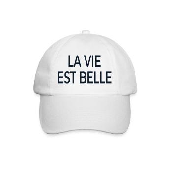 La Vie Est Belle Schriftzug - Baseballkappe - Weiß/Weiß - Vorne