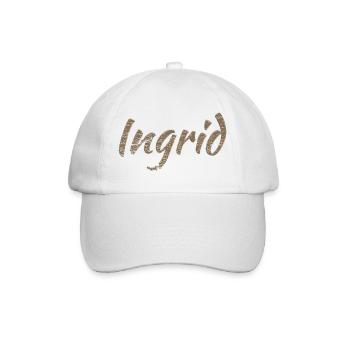 Geschenk für Ingrid - Baseballkappe - Weiß/Weiß - Vorne