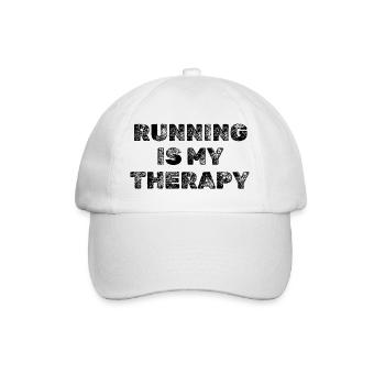 Running Is My Therapy – Jogging & Running Motivation - Baseball Cap - white/white - Front