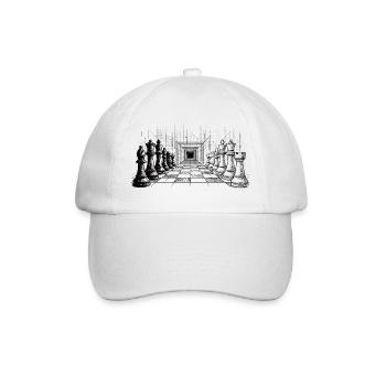 Schach Strategie – Endlose Perspektive - Baseballkappe - Weiß/Weiß - Vorne