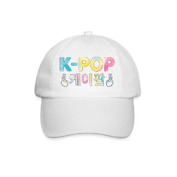 K Pop Korean Hangul Finger Heart - Baseball Cap - white/white - Front