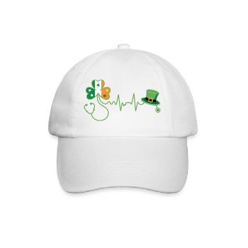 Shamrock Heartbeat Irish Med - Baseball Cap - white/white - Front