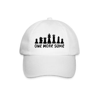 Chess Knight Motif – One More Game - Baseball Cap - white/white - Front