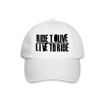ride to live - Baseballkappe - Weiß/Weiß - Vorne