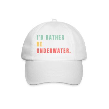 Ich wäre lieber unter Wasser - Baseballkappe - Weiß/Weiß - Vorne