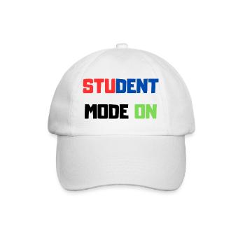 Funny Student – Student Mode ON - Baseball Cap - white/white - Front
