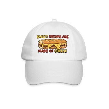 Funny Cheese Sandwich Saying Design - Baseball Cap - white/white - Front