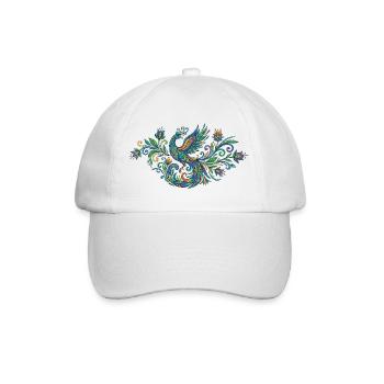 Colorful Peacock Phoenix in Art Nouveau - Baseball Cap - white/white - Front