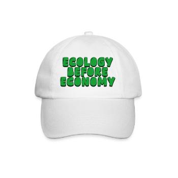 ecology before economy - Baseball Cap - white/white - Front