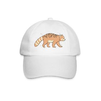Red Tiger Striped Panda - Baseball Cap - white/white - Front