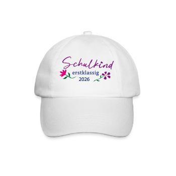 Schulkind Erstklassig 2026  - Baseballkappe - Weiß/Weiß - Vorne