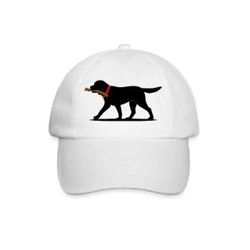 Labrador Retriever Play Fetch Black Lab - Baseball Cap - white/white - Front