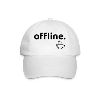 Offline minimalistisches Kaffee-Hemd - Baseballkappe - Weiß/Weiß - Vorne