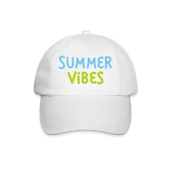 Summer Vibes Bright Color Minimal Fun Design - Baseballkappe - Weiß/Weiß - Vorne