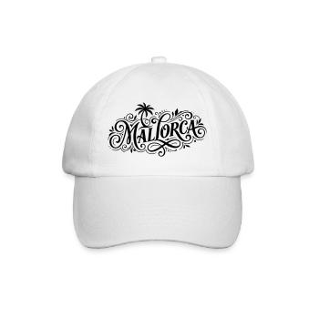 Mallorca Palmen Schriftzug - Baseballkappe - Weiß/Weiß - Vorne