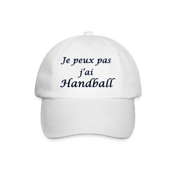 je peux pas j'ai handball - Casquette classique - blanc/blanc - Devant