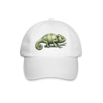 Chameleon Mosaic - Geometric for Reptile Fans - Baseball Cap - white/white - Front