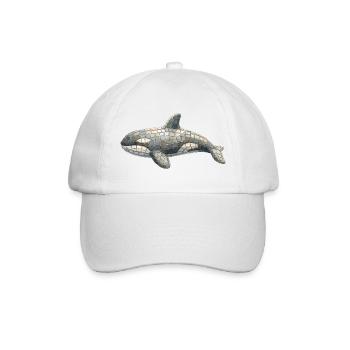 Orca Mosaic - Artistic Sea Motif - Baseball Cap - white/white - Front