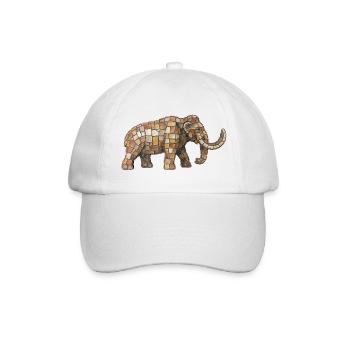 Mammoth Mosaic - Rustic Prehistoric Gift - Baseball Cap - white/white - Front